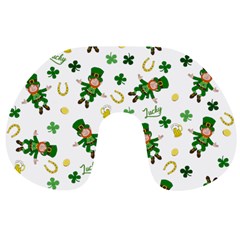 St Patricks Day Pattern Travel Neck Pillows by Valentinaart