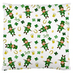 St Patricks Day Pattern Large Flano Cushion Case (one Side) by Valentinaart