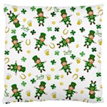 St Patricks day pattern Large Flano Cushion Case (One Side) Front