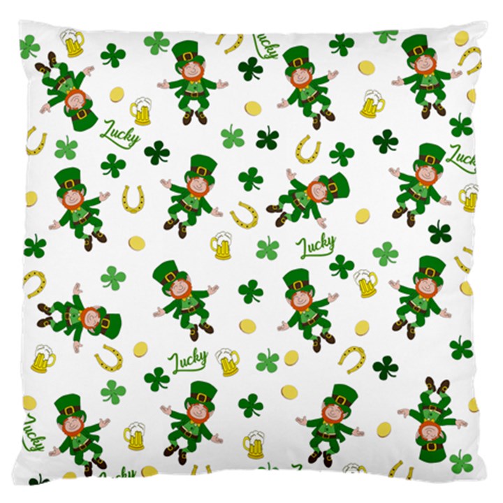 St Patricks day pattern Large Flano Cushion Case (One Side)