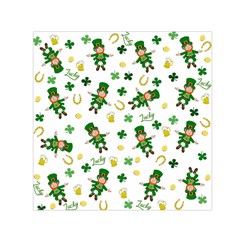 St Patricks Day Pattern Small Satin Scarf (square) by Valentinaart