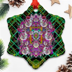 The Most Beautiful Planet Is Earth On The Sky Snowflake Ornament (two Sides) by pepitasart