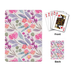 Purple And Pink Cute Floral Pattern Playing Card