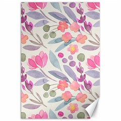 Purple And Pink Cute Floral Pattern Canvas 20  X 30   by paulaoliveiradesign