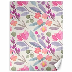 Purple And Pink Cute Floral Pattern Canvas 36  X 48   by paulaoliveiradesign