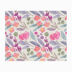 Purple And Pink Cute Floral Pattern Small Glasses Cloth (2-side) by paulaoliveiradesign