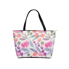 Purple And Pink Cute Floral Pattern Shoulder Handbags by paulaoliveiradesign