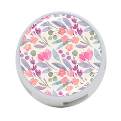 Purple And Pink Cute Floral Pattern 4-port Usb Hub (one Side) by paulaoliveiradesign