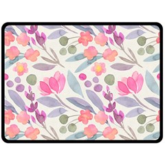 Purple And Pink Cute Floral Pattern Double Sided Fleece Blanket (large)  by paulaoliveiradesign