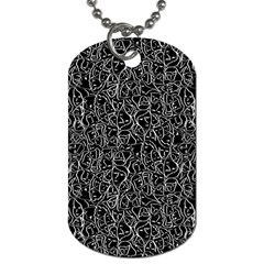 Elio s Shirt Faces In White Outlines On Black Crying Scene Dog Tag (one Side) by PodArtist