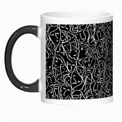 Elio s Shirt Faces In White Outlines On Black Crying Scene Morph Mugs by PodArtist