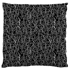 Elio s Shirt Faces In White Outlines On Black Crying Scene Large Cushion Case (one Side) by PodArtist