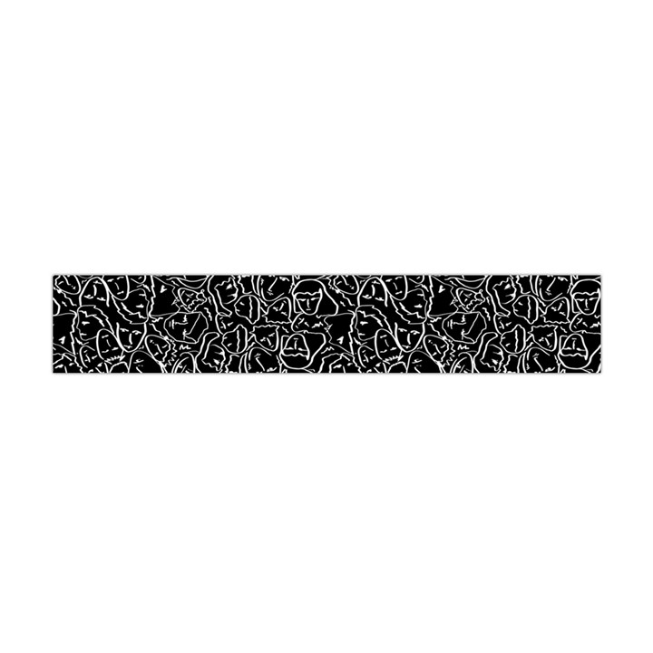 Elio s Shirt Faces in White Outlines on Black Crying Scene Flano Scarf (Mini)