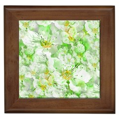 Light Floral Collage  Framed Tiles by dflcprints