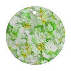 Light Floral Collage  Ornament (round) by dflcprints