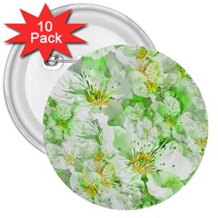 Light Floral Collage  3  Buttons (10 Pack)  by dflcprints