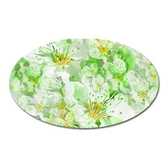 Light Floral Collage  Oval Magnet by dflcprints