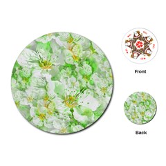 Light Floral Collage  Playing Cards (round)  by dflcprints