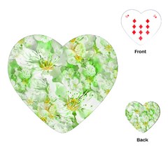 Light Floral Collage  Playing Cards (heart)  by dflcprints