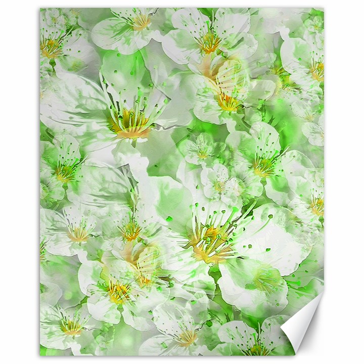 Light Floral Collage  Canvas 16  x 20  