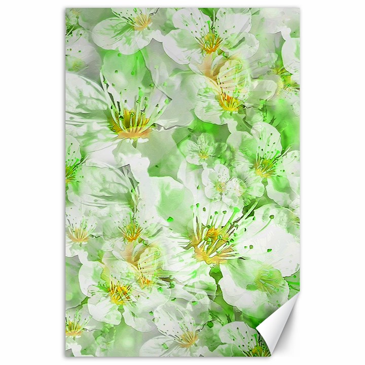 Light Floral Collage  Canvas 24  x 36 