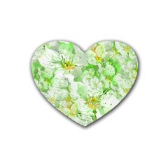 Light Floral Collage  Heart Coaster (4 Pack)  by dflcprints