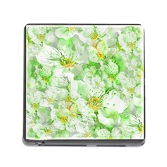 Light Floral Collage  Memory Card Reader (square)