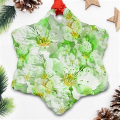 Light Floral Collage  Snowflake Ornament (two Sides) by dflcprints