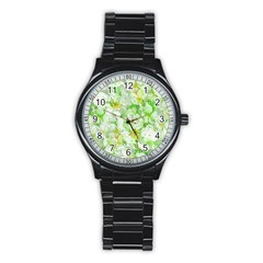 Light Floral Collage  Stainless Steel Round Watch by dflcprints