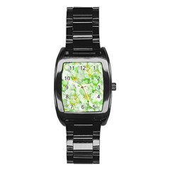 Light Floral Collage  Stainless Steel Barrel Watch by dflcprints