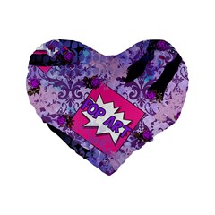 Purlpe Retro Pop Standard 16  Premium Heart Shape Cushions by snowwhitegirl