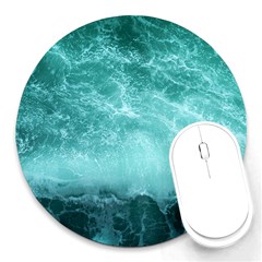 Green Ocean Splash Round Mousepads by snowwhitegirl