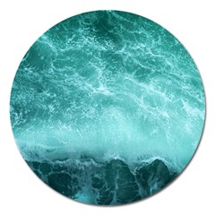 Green Ocean Splash Magnet 5  (round)