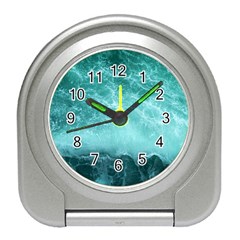 Green Ocean Splash Travel Alarm Clocks by snowwhitegirl