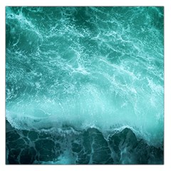 Green Ocean Splash Large Satin Scarf (square)