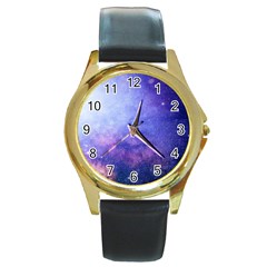 Galaxy Round Gold Metal Watch by snowwhitegirl