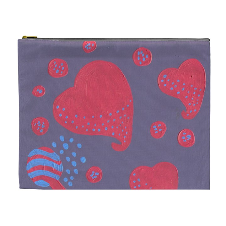 Lollipop Attacked By Hearts Cosmetic Bag (XL)