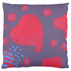 Lollipop Attacked By Hearts Large Flano Cushion Case (Two Sides)