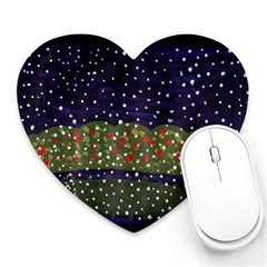 Snowy Roses Heart Mousepads by snowwhitegirl