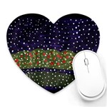 Snowy Roses Heart Mousepads Front