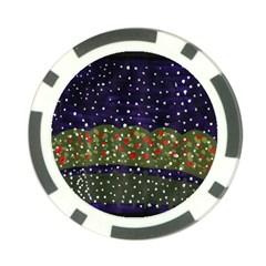 Snowy Roses Poker Chip Card Guard by snowwhitegirl