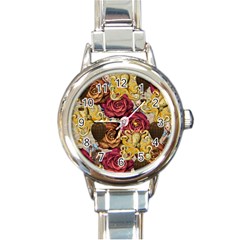 Octopus Floral Round Italian Charm Watch by snowwhitegirl