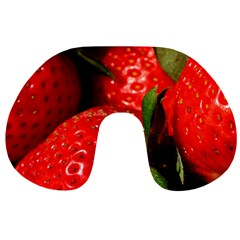 Red Strawberries Travel Neck Pillows by snowwhitegirl