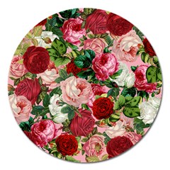 Rose Bushes Magnet 5  (round) by snowwhitegirl