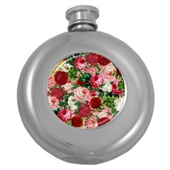 Rose Bushes Round Hip Flask (5 Oz) by snowwhitegirl