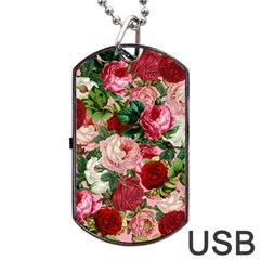 Rose Bushes Dog Tag Usb Flash (one Side) by snowwhitegirl