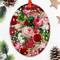 Rose Bushes Oval Filigree Ornament (two Sides) by snowwhitegirl