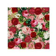 Rose Bushes Small Satin Scarf (square) by snowwhitegirl