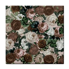 Rose Bushes Brown Tile Coasters by snowwhitegirl