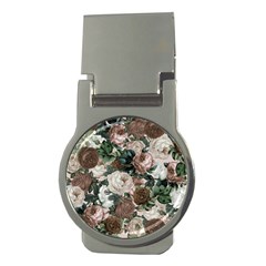 Rose Bushes Brown Money Clips (round)  by snowwhitegirl